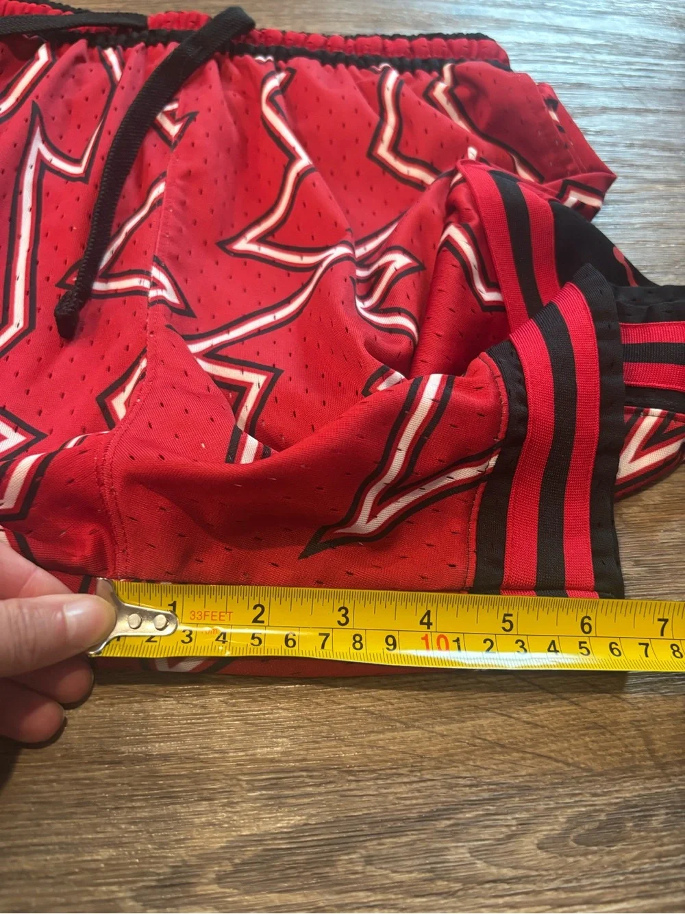 Jordan Dri-FIT Air Diamond Shorts Red Black Print 6.5” Mens Medium Basketball